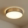 Lindby loftlampe Sebatin, Ø 50 cm, grå, stof, E27