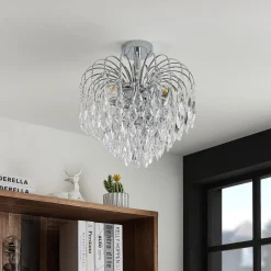 Lindby loftlampe Silino, grå, metal, Ø 40cm, E14