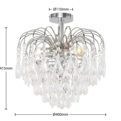 Lindby loftlampe Silino, grå, metal, Ø 40cm, E14