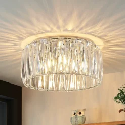 Lindby loftlampe Sofia, transparent, akryl, Ø 46cm