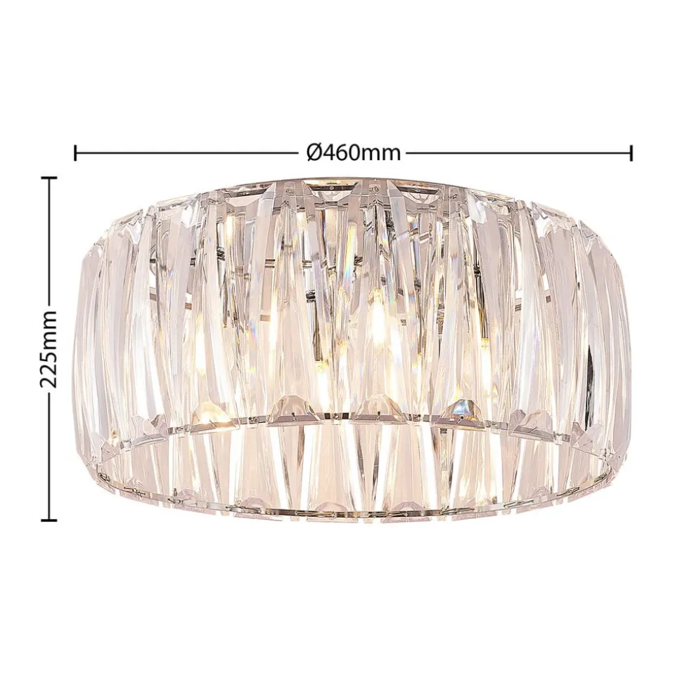 Lindby loftlampe Sofia, transparent, akryl, Ø 46cm
