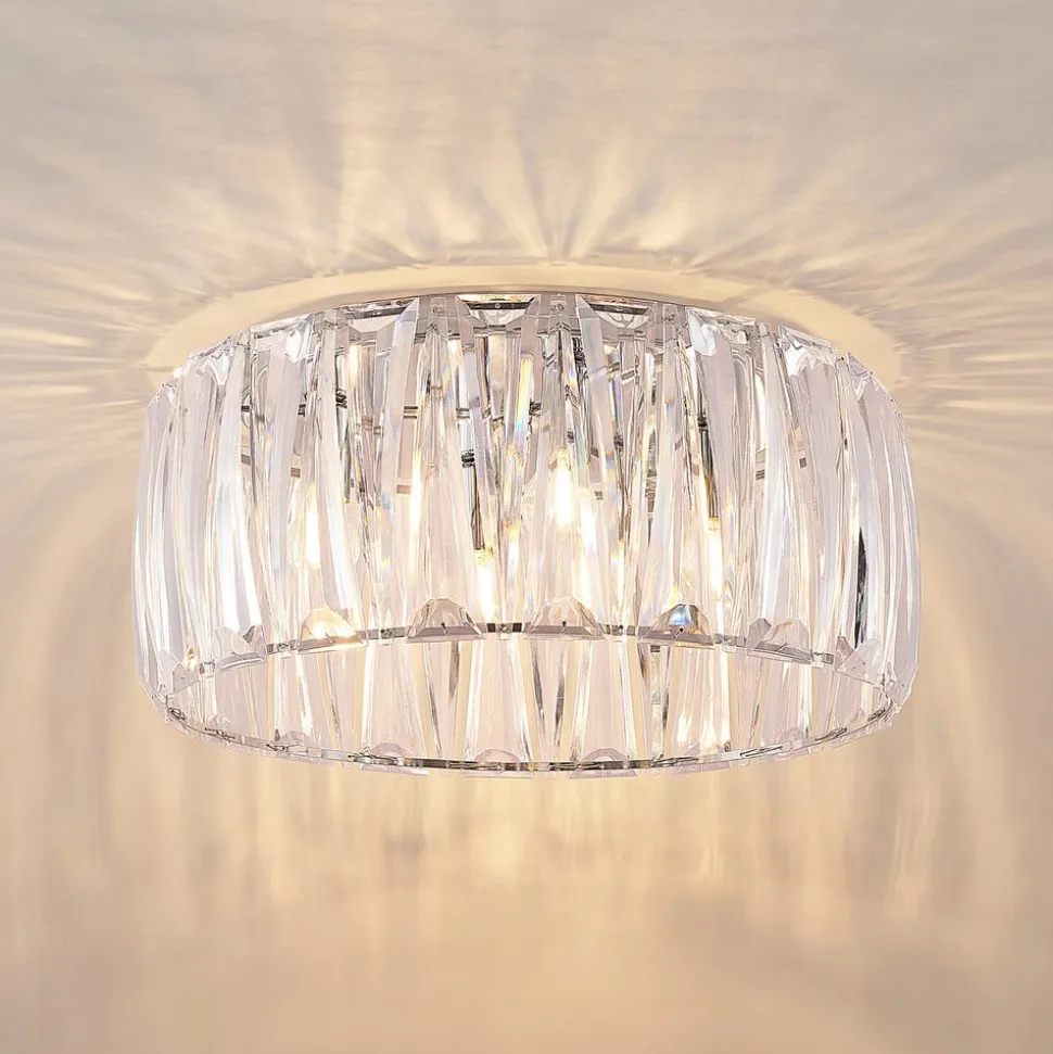 Lindby loftlampe Sofia, transparent, akryl, Ø 46cm