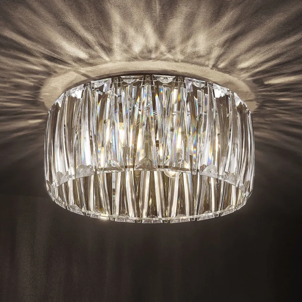 Lindby loftlampe Sofia, transparent, akryl, Ø 46cm