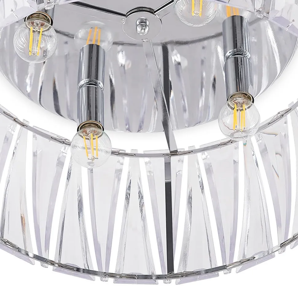 Lindby loftlampe Sofia, transparent, akryl, Ø 46cm