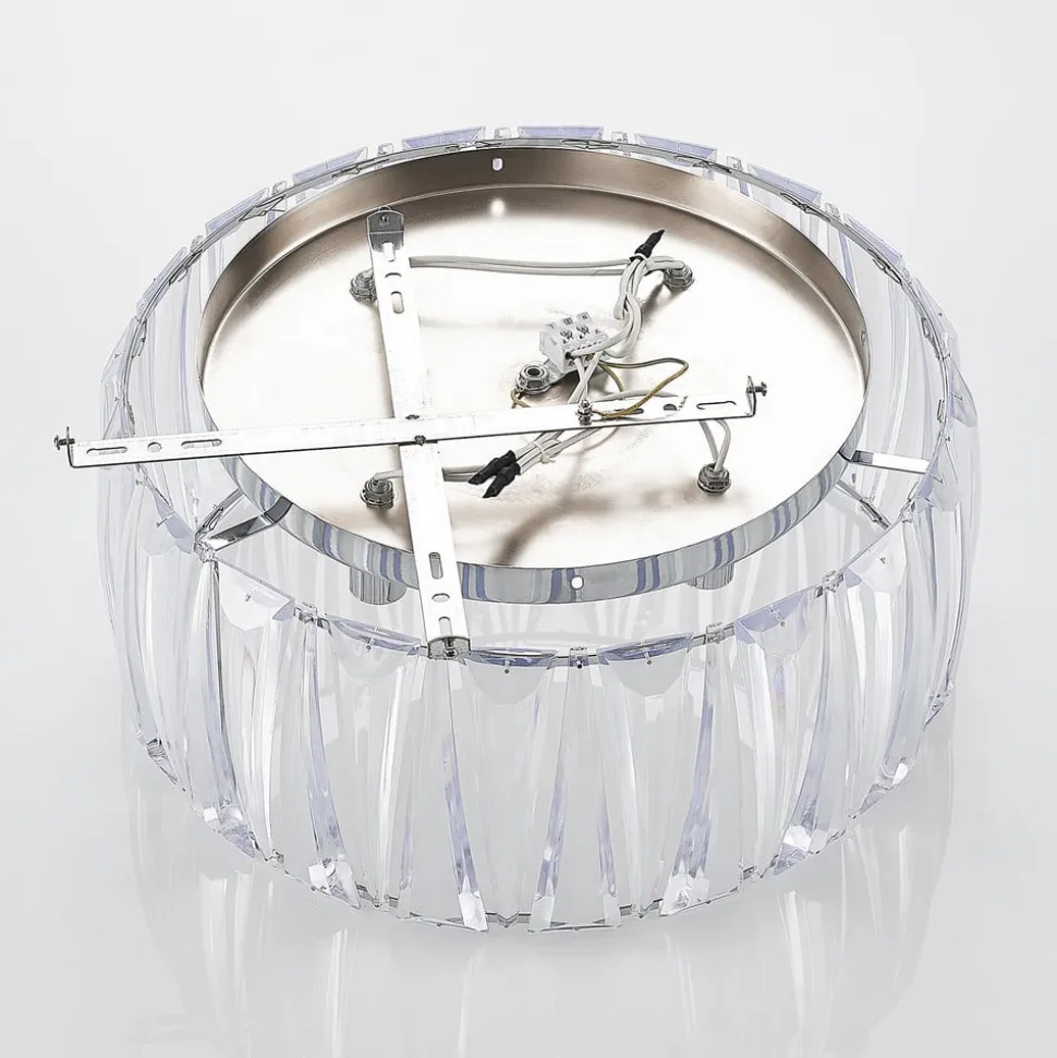 Lindby loftlampe Sofia, transparent, akryl, Ø 46cm