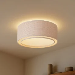 Lindby Loftlampe Soula, Ø 60 cm, beige, plast, E27