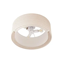 Lindby Loftlampe Soula, Ø 60 cm, beige, plast, E27
