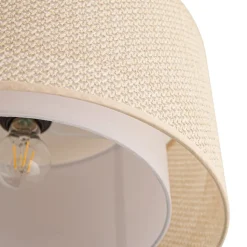 Lindby loftlampe Soula, Ø 40 cm, beige, plast, E27