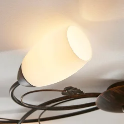 Lindby loftlampe Stefania, 6 lyskilder, sort/guld, 68 cm