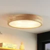 Lindby loftlampe Tanju, Ø 50 cm, 4 lyskilder, egetræ, E27