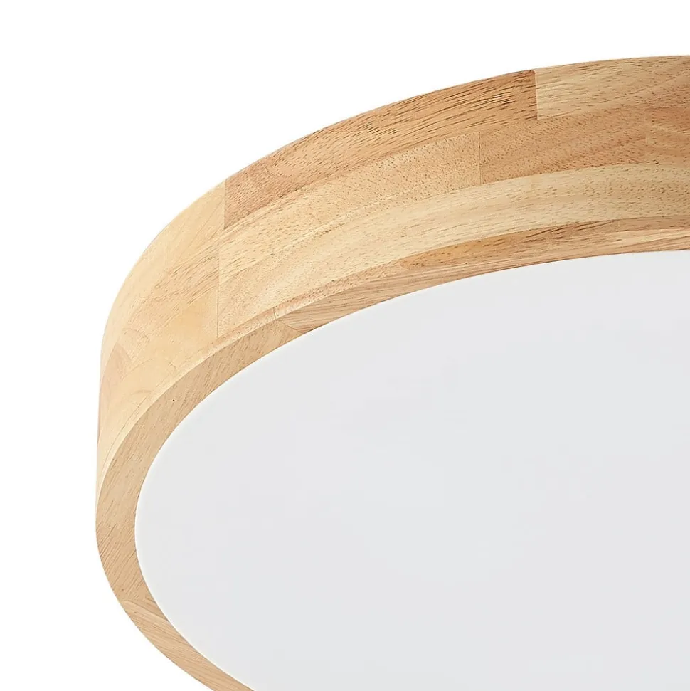 Lindby loftlampe Tanju, Ø 50 cm, 4 lyskilder, egetræ, E27