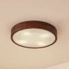 Lindby loftlampe Tanju, Ø 50 cm, valnøddetræ, 4 lyskilder, E27