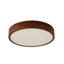 Lindby loftlampe Tanju, Ø 50 cm, valnøddetræ, 4 lyskilder, E27