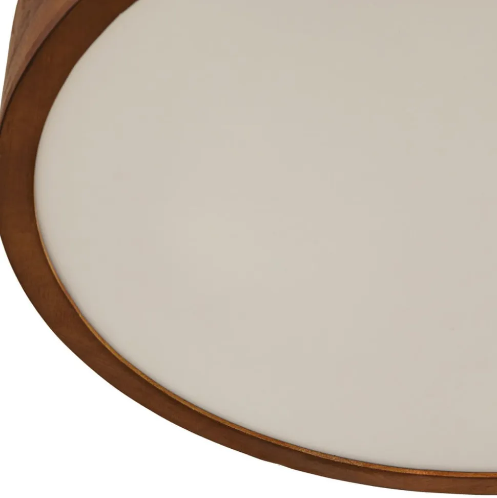 Lindby loftlampe Tanju, Ø 50 cm, valnøddetræ, 4 lyskilder, E27