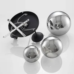 Lindby loftlampe Teeja, smoke, 3 lyskilder, Ø47cm, glas, E27