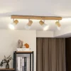 Lindby loftlampe Thorin, 67 cm, 4 lyskilder, hvid, træ, E14