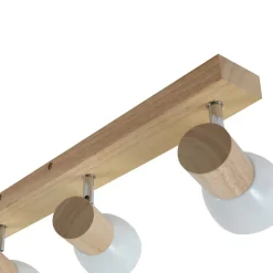 Lindby loftlampe Thorin, 67 cm, 4 lyskilder, hvid, træ, E14