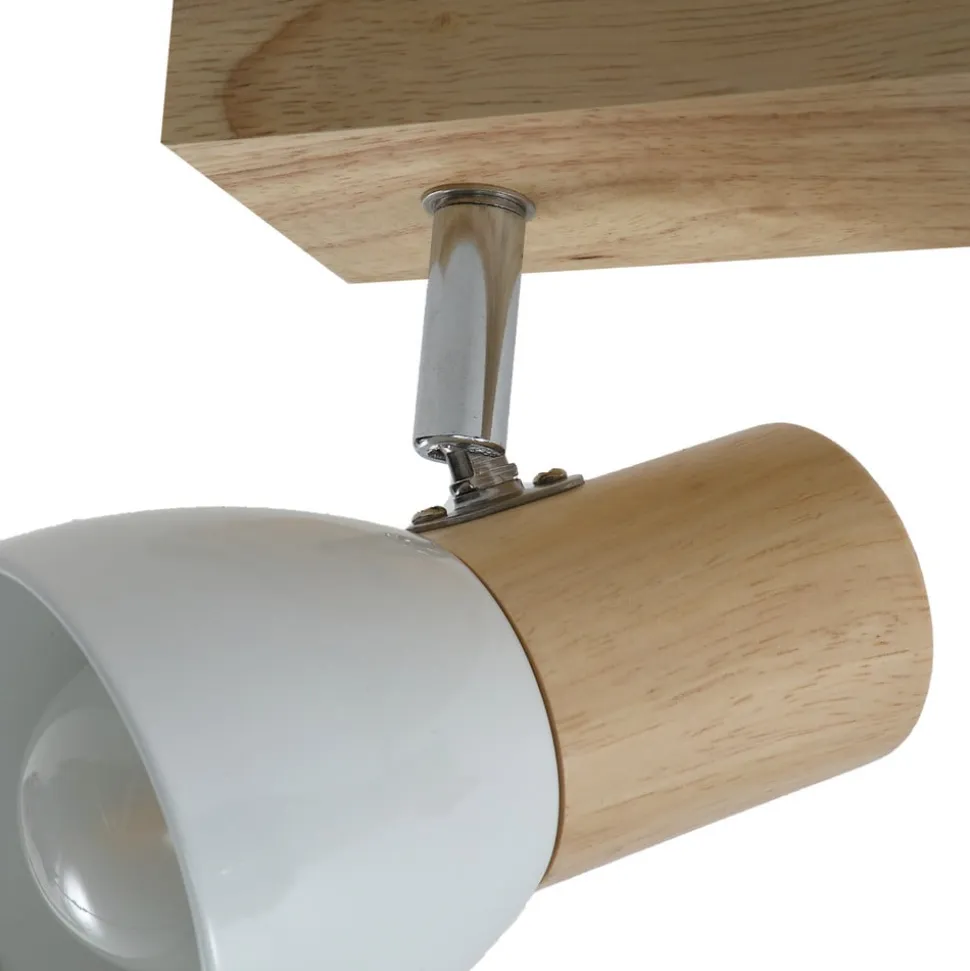 Lindby loftlampe Thorin, 27 cm, 2 lyskilder, hvid, træ, E14