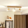Lindby loftlampe Thorin, 47 cm, 3 lyskilder, hvid, træ, E14