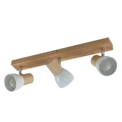 Lindby loftlampe Thorin, 47 cm, 3 lyskilder, hvid, træ, E14