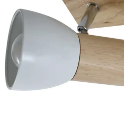 Lindby loftlampe Thorin, 47 cm, 3 lyskilder, hvid, træ, E14