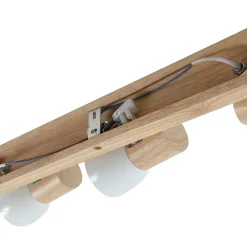 Lindby loftlampe Thorin, 47 cm, 3 lyskilder, hvid, træ, E14