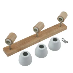 Lindby loftlampe Thorin, 47 cm, 3 lyskilder, hvid, træ, E14