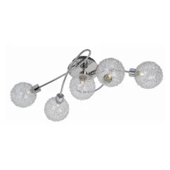Lindby loftlampe Ticino, 65 cm, 5 lyskilder, metal, glas