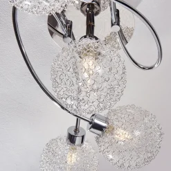 Lindby loftlampe Ticino, 65 cm, 5 lyskilder, metal, glas
