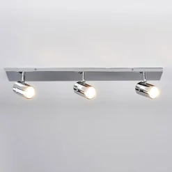 Lindby loftlampe til bad Dejan, 65 cm, 3 lyskilder, krom, IP44