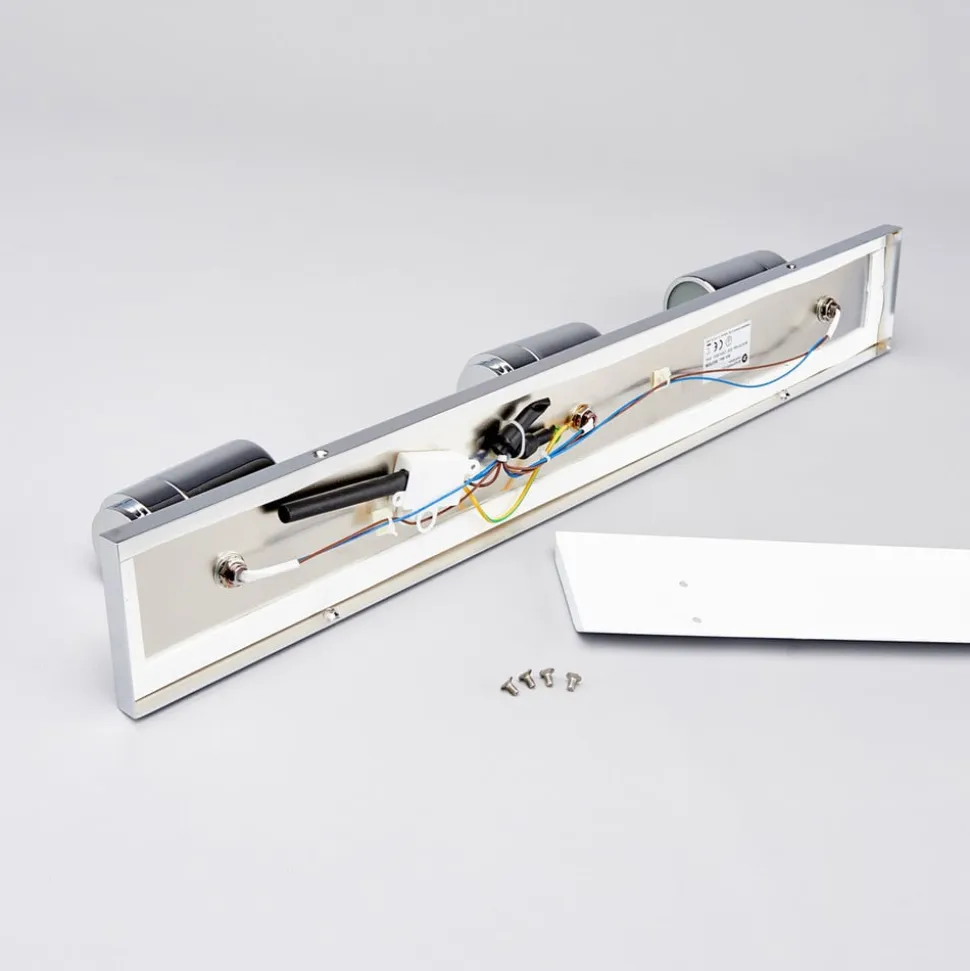 Lindby loftlampe til bad Dejan, 65 cm, 3 lyskilder, krom, IP44