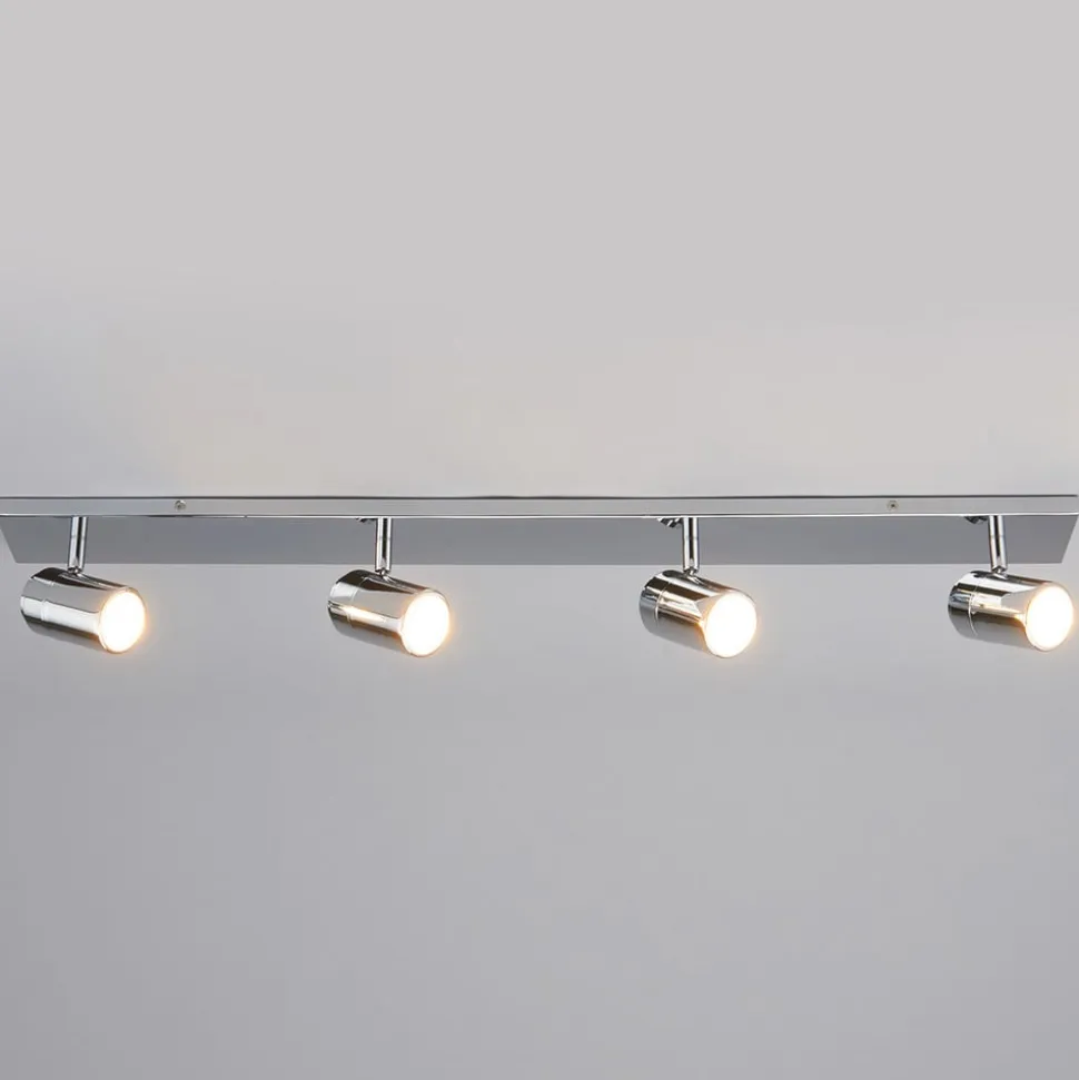 Lindby loftlampe til bad Dejan, 85 cm, 4 lyskilder, krom, IP44