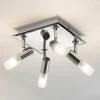 Lindby loftlampe til bad Zela, 32 cm, krom, 4 lyskilder, IP44