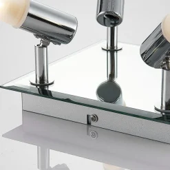 Lindby loftlampe til bad Zela, 32 cm, krom, 4 lyskilder, IP44