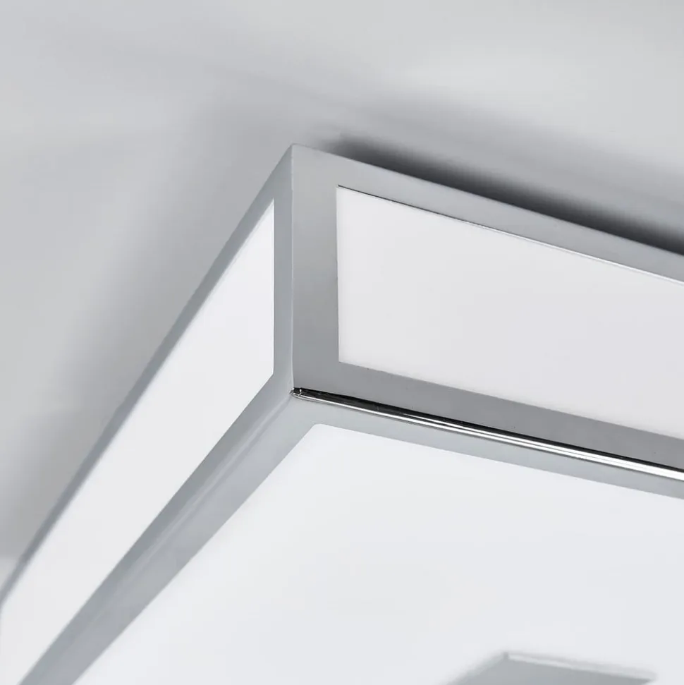 Lindby loftlampe til badeværelset Eniola, 30 cm, hvid/grå, IP44