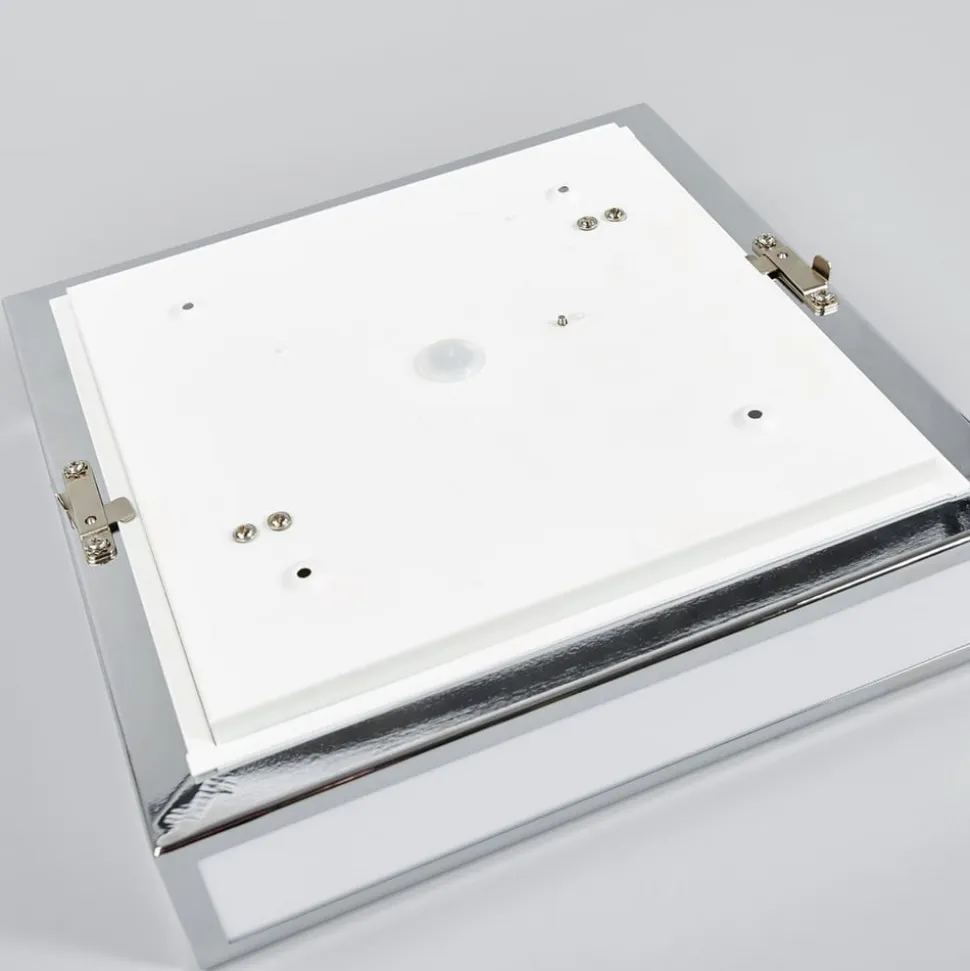 Lindby loftlampe til badeværelset Eniola, 30 cm, hvid/grå, IP44