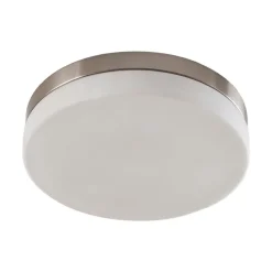 Lindby loftlampe til badeværelset Amilia, Ø 30 cm, E27, nikkel, glas