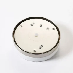 Lindby loftlampe til badeværelset Amilia, Ø 23,5 cm, E27, nikkel, glas