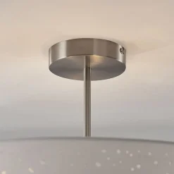 Lindby loftlampe Umma, afstand, hvid, stof, Ø 50 cm, E27