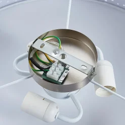 Lindby loftlampe Umma, grå, stof, Ø 50 cm, E27