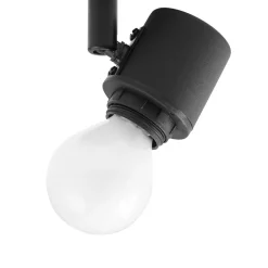 Lindby loftlampe Vasilia, 3 lyskilder, sort/guld, stof