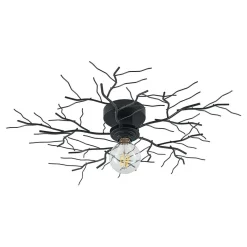 Lindby loftlampe Vetki, Ø 60 cm, sort, 1 lyskilde, metal