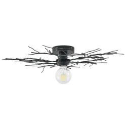 Lindby loftlampe Vetki, Ø 60 cm, sort, 1 lyskilde, metal