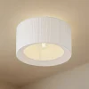 Lindby loftlampe Virelle, hvid, tekstil, Ø 40 cm, E27