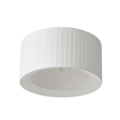 Lindby loftlampe Virelle, hvid, tekstil, Ø 40 cm, E27