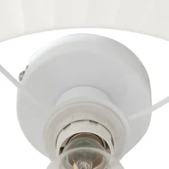 Lindby loftlampe Virelle, hvid, tekstil, Ø 40 cm, E27