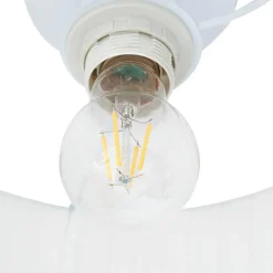 Lindby loftlampe Virelle, hvid, tekstil, Ø 40 cm, E27