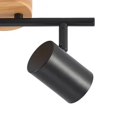 Lindby loftlampe Xiomara, 2 lyskilder, 27 cm lang, træ