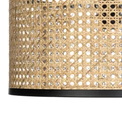 Lindby Loftlampe Yaelle, Ø 40 cm, Rattan, sort, E27