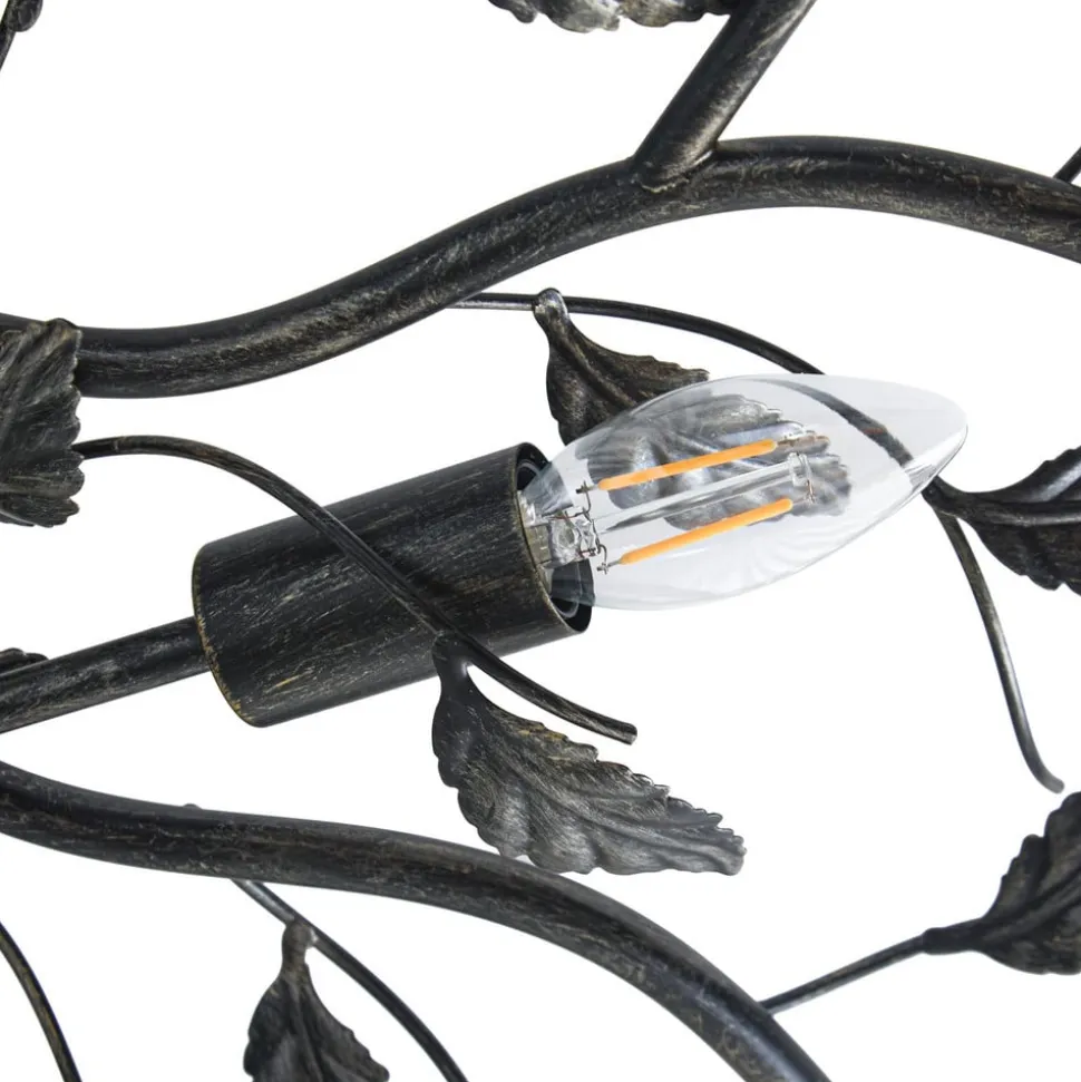 Lindby loftlampe Yos, 10 lyskilder, 95 cm, sort-guld, E14